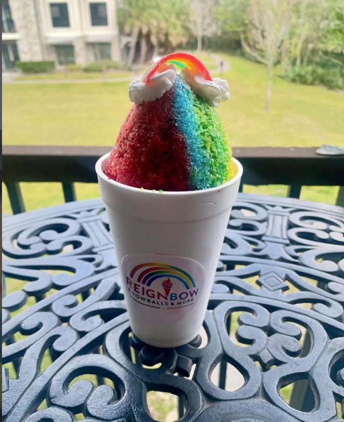 Reignbow's signature rainbow snoball